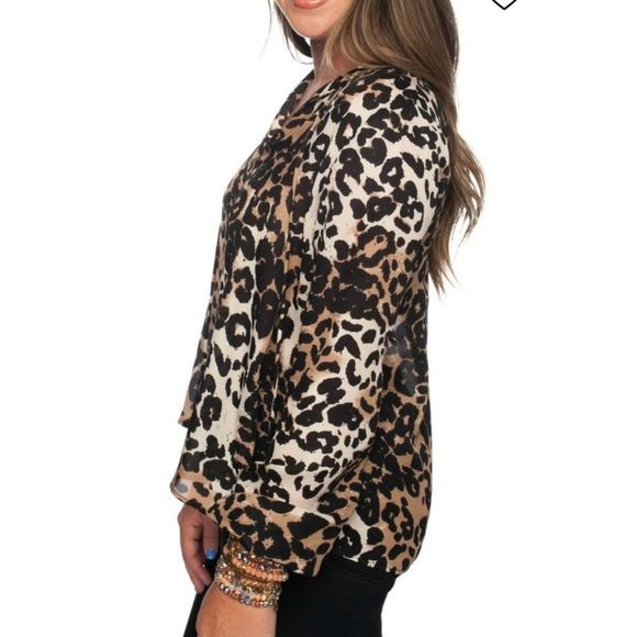 Leopard Print Blouse by Buddy Love Small - Picture 4 of 10